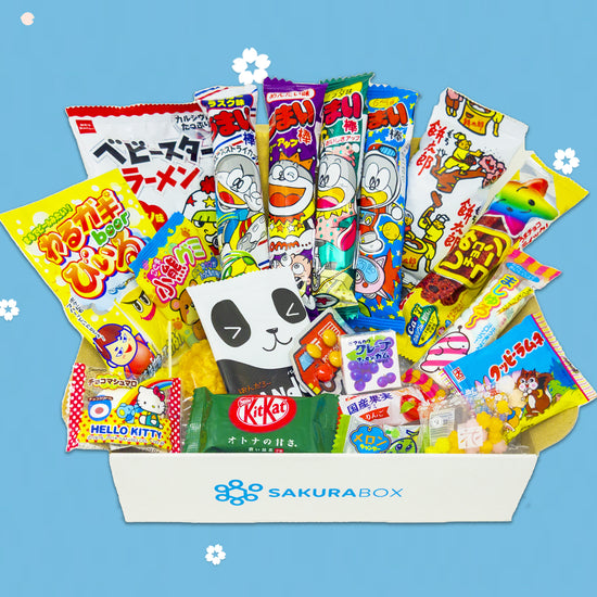 Sakura Box Japanese Candy & Snacks Dagashi Set & Pamphlet 50 Pieces  Japanese Food Gift Box